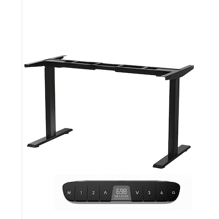 Uncaged Ergonomics Rise Up Dual Motor Electric Standing Desk Frame Legs 27.2-45.3" Black RU2B